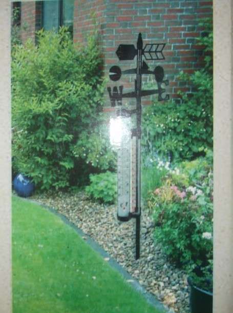 WEATHER STATION ( GARDEN THERMOMETER  /  RAIN GAUGE / WEATHER VANE ) STOCK CLEARANCE SALE